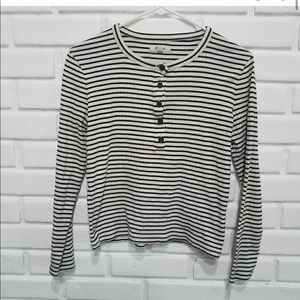 Madewell White/Black Striped Top M